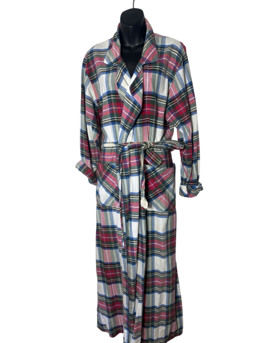 Victoria's Secret Plaid Long Robe in Red, Blue, White